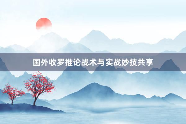 国外收罗推论战术与实战妙技共享
