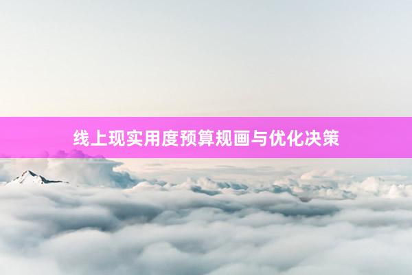 线上现实用度预算规画与优化决策